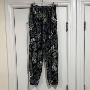 Tropical Print Jogger Pants